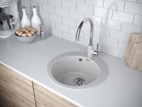 Кухонная мойка Paulmark GELEGEN 50 PM404800-GR 50х50 цвет серый - фото 3